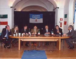 Il tavolo dei relatori: da sinistra. A.Pirone, F. Fischetti, F. Basile, M. Landolfi, il sindaco Pascariello, G. Scialla e G. Santangelo